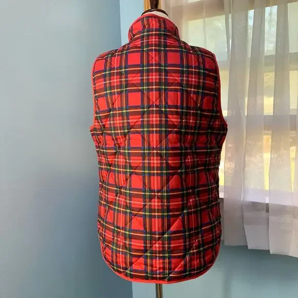 NWT J. Crew Factory Tartan Plaid Quilted Vest Size Small - Picture 5 of 8